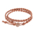 Jasper and leather wrap bracelet, 'Genuine Cool in Brown' - Braided Leather Wrap Bracelet with Jasper Button thumbail