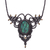 Serpentine macrame pendant necklace, 'Bohemian Grandeur' - Macrame Pendant Necklace with Serpentine thumbail