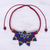 Onyx macrame pendant necklace, 'Bohemian Star' - Red and Blue Macrame Necklace with Onyx (image 2b) thumbail