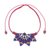 Onyx macrame pendant necklace, 'Bohemian Star' - Red and Blue Macrame Necklace with Onyx (image 2d) thumbail