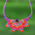 Amethyst macrame pendant necklace, 'Bohemian Star' - Handmade Amethyst and Macrame Necklace
