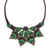 Garnet macrame pendant necklace, 'Bohemian Star' - Garnet Macrame Pendant Necklace from Thailand thumbail