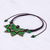 Garnet macrame pendant necklace, 'Bohemian Star' - Garnet Macrame Pendant Necklace from Thailand (image 2c) thumbail