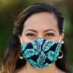 Cotton face masks, 'Banana Leaves' (set of 3) - 3 Banana Leaf Print Adjustable-Ear Loop Cotton Face Masks
