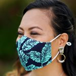 Cotton face masks, 'Banana Leaves' (set of 3) - 3 Banana Leaf Print Adjustable-Ear Loop Cotton Face Masks
