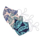 Cotton face masks, 'Banana Leaves' (set of 3) - 3 Banana Leaf Print Adjustable-Ear Loop Cotton Face Masks