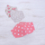 Cotton face masks, 'Rosy Dots and Posies' (set of 3) - 3 Pink-White-Sepia Print Ear Loop Cotton Face Masks Set (image 2d) thumbail