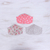 Cotton face masks, 'Rosy Dots and Posies' (set of 3) - 3 Pink-White-Sepia Print Ear Loop Cotton Face Masks Set (image 2f) thumbail