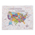 Cotton patchwork wall hanging, 'Colorful Map of The USA' - One of a Kind Patchwork Map of USA Wall Hanging
