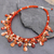 Multi-gemstone waterfall necklace, 'Peach Tone Beauty' - Artisan Crafted Pearl-Chalcedony-Carnelian Necklace (image 2b) thumbail