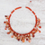 Multi-gemstone waterfall necklace, 'Peach Tone Beauty' - Artisan Crafted Pearl-Chalcedony-Carnelian Necklace (image 2c) thumbail