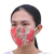 Cotton face masks, 'Bright Nature' (set of 3) - 3 Eco-Dyed Red-Blue-Ivory Print Cotton 3-Layer Face Masks (image 2c) thumbail