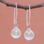 Quartz dangle earrings, 'Crystal Love' - Clear Quartz Bead Sterling Silver Dangle Earrings (image 2) thumbail