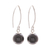 Onyx dangle earrings, 'Mood at Midnight' - Black Onyx Bead Sterling Silver Dangle Earrings
