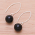 Onyx dangle earrings, 'Mood at Midnight' - Black Onyx Bead Sterling Silver Dangle Earrings (image 2b) thumbail
