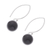Onyx dangle earrings, 'Mood at Midnight' - Black Onyx Bead Sterling Silver Dangle Earrings (image 2c) thumbail