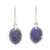 Lapis lazuli dangle earrings, 'Early Evening' - Lapis Lazuli Cabochon Sterling Silver Dangle Earrings thumbail