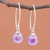 Amethyst dangle earrings, 'Lunar Lilac' - Amethyst Bead Sterling Silver Dangle Earrings (image 2) thumbail
