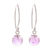 Amethyst dangle earrings, 'Lunar Lilac' - Amethyst Bead Sterling Silver Dangle Earrings thumbail