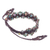 Agate beaded macrame bracelet, 'Shiny Forest in Dark Brown' - Agate Beaded Cord Bracelet with Sliding Knot