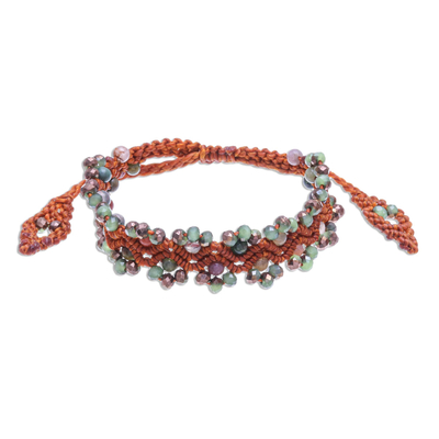 Agate Beaded Cord Bracelet with Sliding Knot