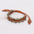Agate beaded macrame bracelet, 'Shiny Forest in Brown' - Agate Beaded Cord Bracelet with Sliding Knot (image 2b) thumbail