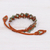 Agate beaded macrame bracelet, 'Shiny Forest in Brown' - Agate Beaded Cord Bracelet with Sliding Knot (image 2d) thumbail