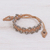 Chalcedony beaded macrame bracelet, 'Shiny Forest in Beige' - Chalcedony Beaded Macrame Bracelet with Sliding Knot