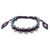 Agate beaded macrame bracelet, 'Shiny Forest in Black' - Serpentine Beaded Cord Bracelet with Sliding Knot thumbail