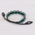Agate beaded macrame bracelet, 'Shiny Forest in Black' - Serpentine Beaded Cord Bracelet with Sliding Knot (image 2d) thumbail