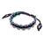 Agate beaded macrame bracelet, 'Shiny Forest in Black' - Serpentine Beaded Cord Bracelet with Sliding Knot (image 2e) thumbail