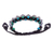 Agate beaded macrame bracelet, 'Shiny Forest in Black' - Serpentine Beaded Cord Bracelet with Sliding Knot (image 2f) thumbail