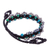 Agate beaded macrame bracelet, 'Shiny Forest in Black' - Serpentine Beaded Cord Bracelet with Sliding Knot (image 2g) thumbail