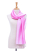 Rayon and silk scarf, 'Orchid Shimmer' - Ombre Orchid Rayon and Silk Fringed Scarf thumbail