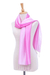 Rayon and silk scarf, 'Orchid Shimmer' - Ombre Orchid Rayon and Silk Fringed Scarf (image 2b) thumbail