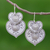Silver dangle earrings, 'Hill Tribe Infatuation' - 950 Silver Hill Tribe Heart Earrings