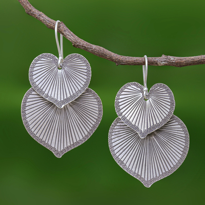 Silver dangle earrings, Lotus Romance