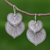 Silver dangle earrings, 'Lotus Romance' - Heart Shaped 950 Silver Earrings thumbail