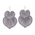 Silver dangle earrings, 'Lotus Romance' - Heart Shaped 950 Silver Earrings (image 2a) thumbail