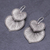Silver dangle earrings, 'Lotus Romance' - Heart Shaped 950 Silver Earrings (image 2b) thumbail