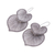 Silver dangle earrings, 'Lotus Romance' - Heart Shaped 950 Silver Earrings