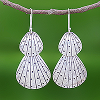 Silver dangle earrings, 'Karen Seashell' - Seashell Earrings in Karen 950 Silver