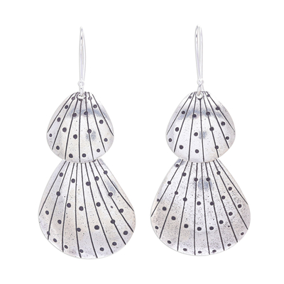Silver dangle earrings, 'Karen Seashell' - Seashell Earrings in Karen 950 Silver