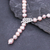 Cultured pearl Y-necklace, 'Beautiful Frond in Pink' - Pink Cultured Pearl Y-Necklace with Cubic Zirconia