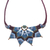 Agate macrame pendant necklace, 'Bohemian Star' - Agate Macrame Statement Necklace from Thailand thumbail
