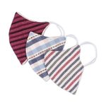 Cotton face masks, 'Today's Style' (set of 3) - 3 Handcrafted Thai Cotton Filter Pocket Adult Face Masks