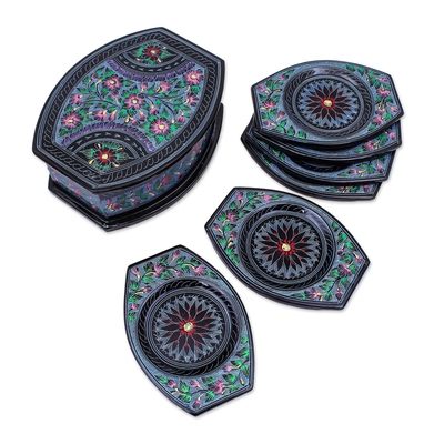 Handmade Lacquerware Coasters from Thailand (Set of 6)
