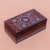 Lacquered wood box, 'Crimson Bower' - Handcrafted Red Decorative Floral Thai Lacquered Wood Box