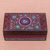 Lacquered wood box, 'Crimson Bower' - Handcrafted Red Decorative Floral Thai Lacquered Wood Box