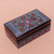 Lacquered wood box, 'Poppy Pinwheel' - Handcrafted Poppy Blossom Thai Lacquered Wood Box